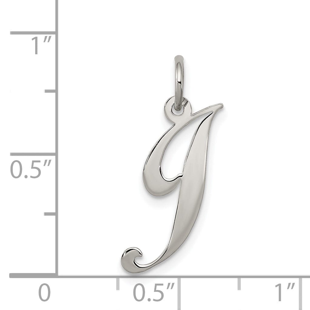 Lovely Rita's Pendants & Charms Silver Medium Fancy Script Initial J Charm