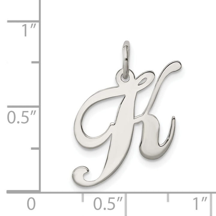 Lovely Rita's Pendants & Charms Silver Medium Fancy Script Initial K Charm