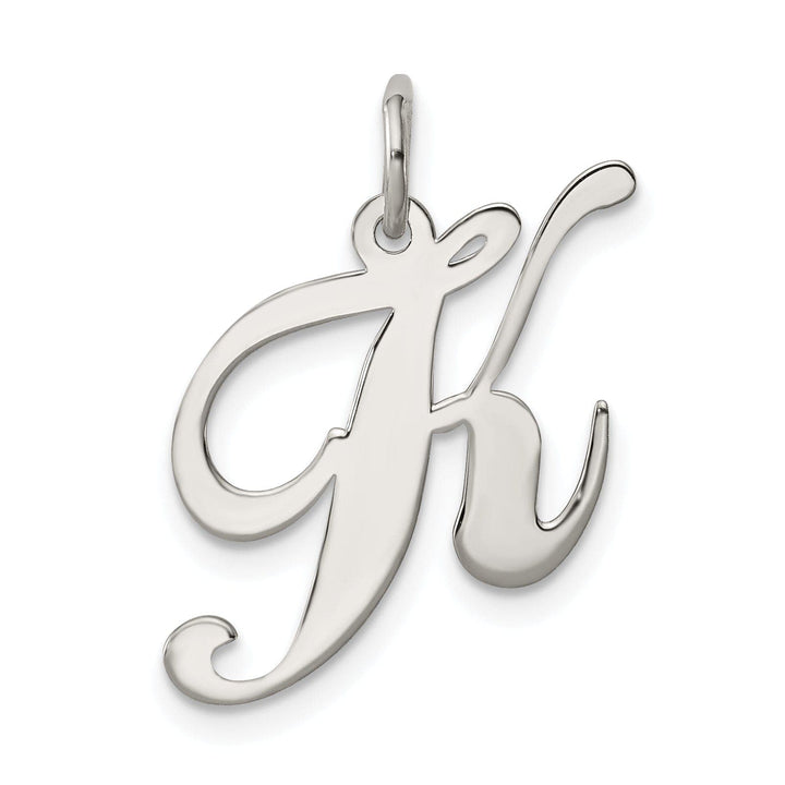 Lovely Rita's Pendants & Charms Silver Medium Fancy Script Initial K Charm