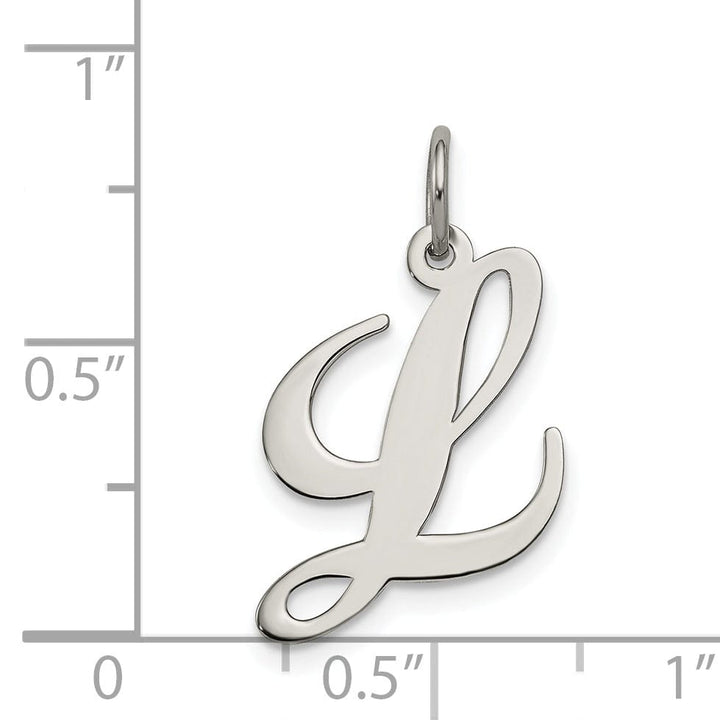 Lovely Rita's Pendants & Charms Silver Medium Fancy Script Initial L Charm