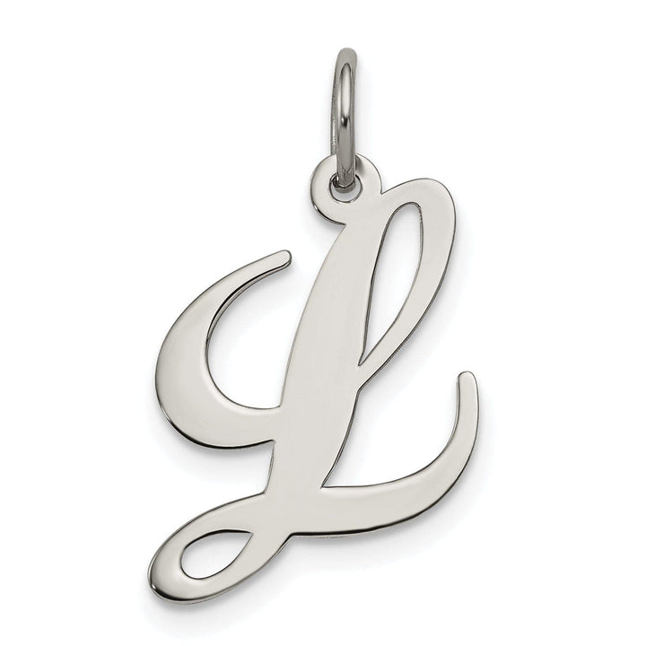 Lovely Rita's Pendants & Charms Silver Medium Fancy Script Initial L Charm