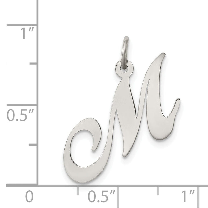 Lovely Rita's Pendants & Charms Silver Medium Fancy Script Initial M Charm