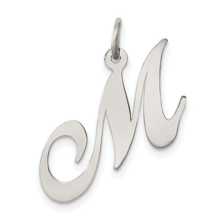 Lovely Rita's Pendants & Charms Silver Medium Fancy Script Initial M Charm