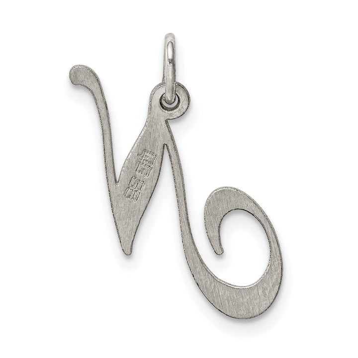 Lovely Rita's Pendants & Charms Silver Medium Fancy Script Initial N Charm