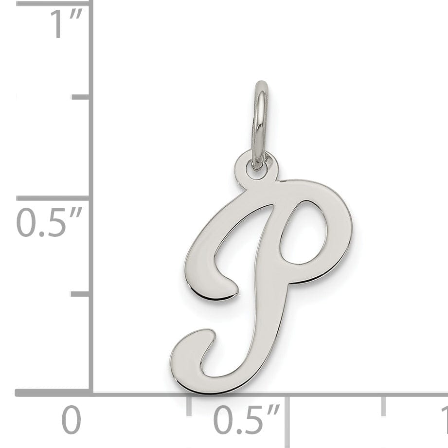 Lovely Rita's Pendants & Charms Silver Medium Fancy Script Initial P Charm