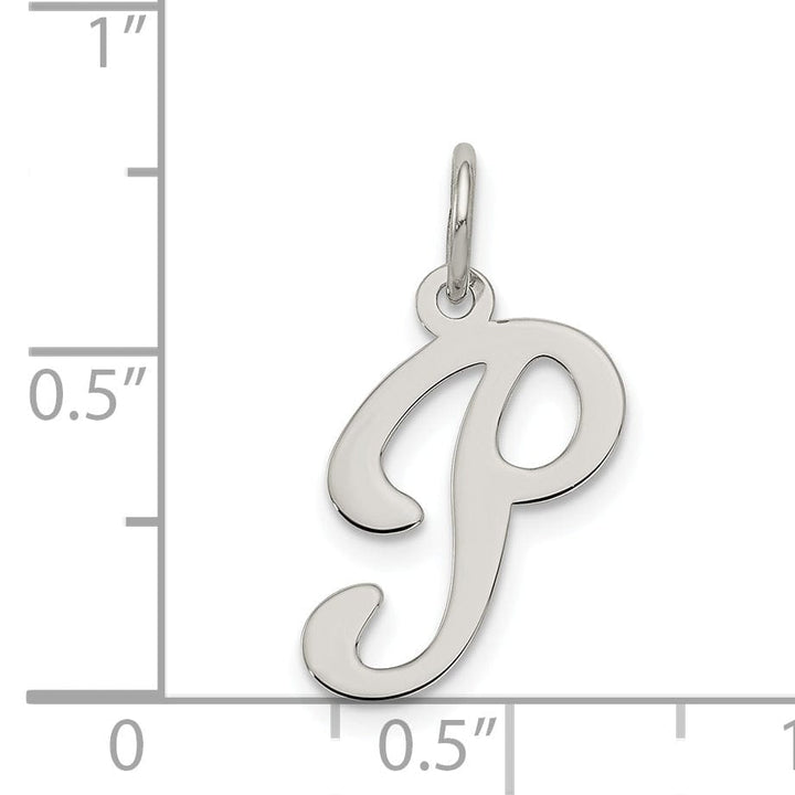 Lovely Rita's Pendants & Charms Silver Medium Fancy Script Initial P Charm