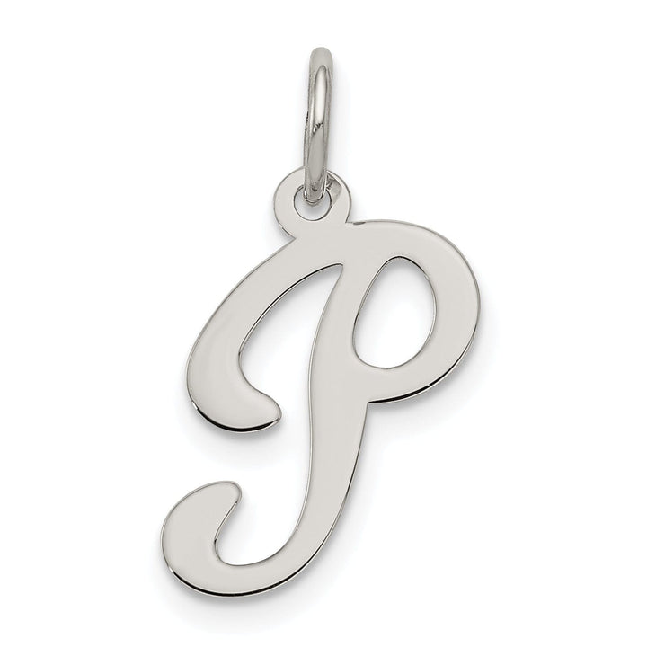 Lovely Rita's Pendants & Charms Silver Medium Fancy Script Initial P Charm