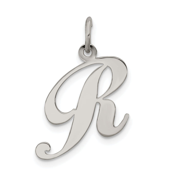 Lovely Rita's Pendants & Charms Silver Medium Fancy Script Initial R Charm