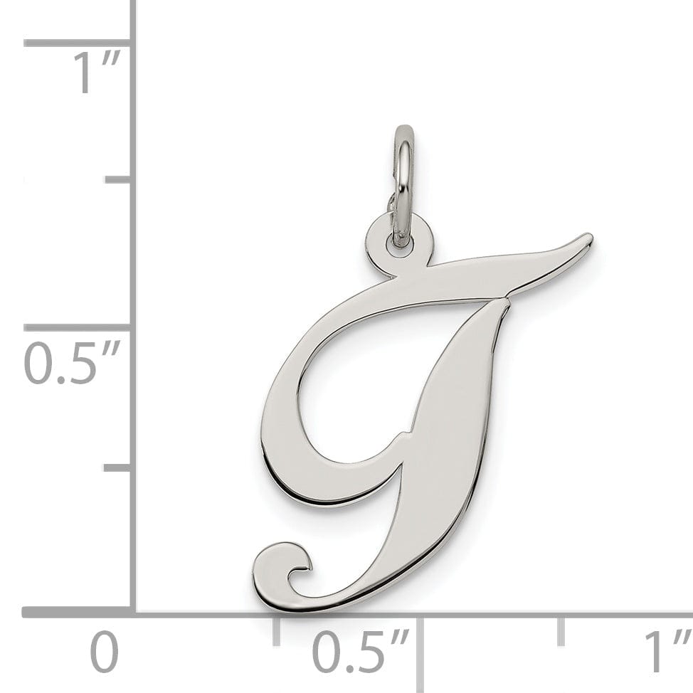 Lovely Rita's Pendants & Charms Silver Medium Fancy Script Initial T Charm