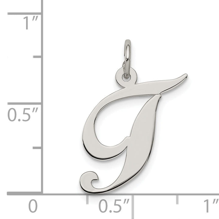 Lovely Rita's Pendants & Charms Silver Medium Fancy Script Initial T Charm
