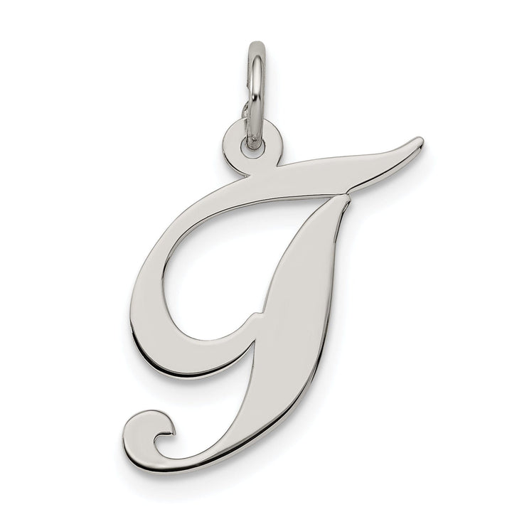 Lovely Rita's Pendants & Charms Silver Medium Fancy Script Initial T Charm