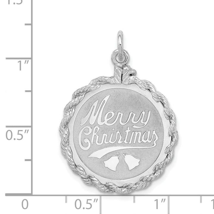 Lovely Rita's Pendants & Charms Silver Merry Christmas Disc Charm Pendant