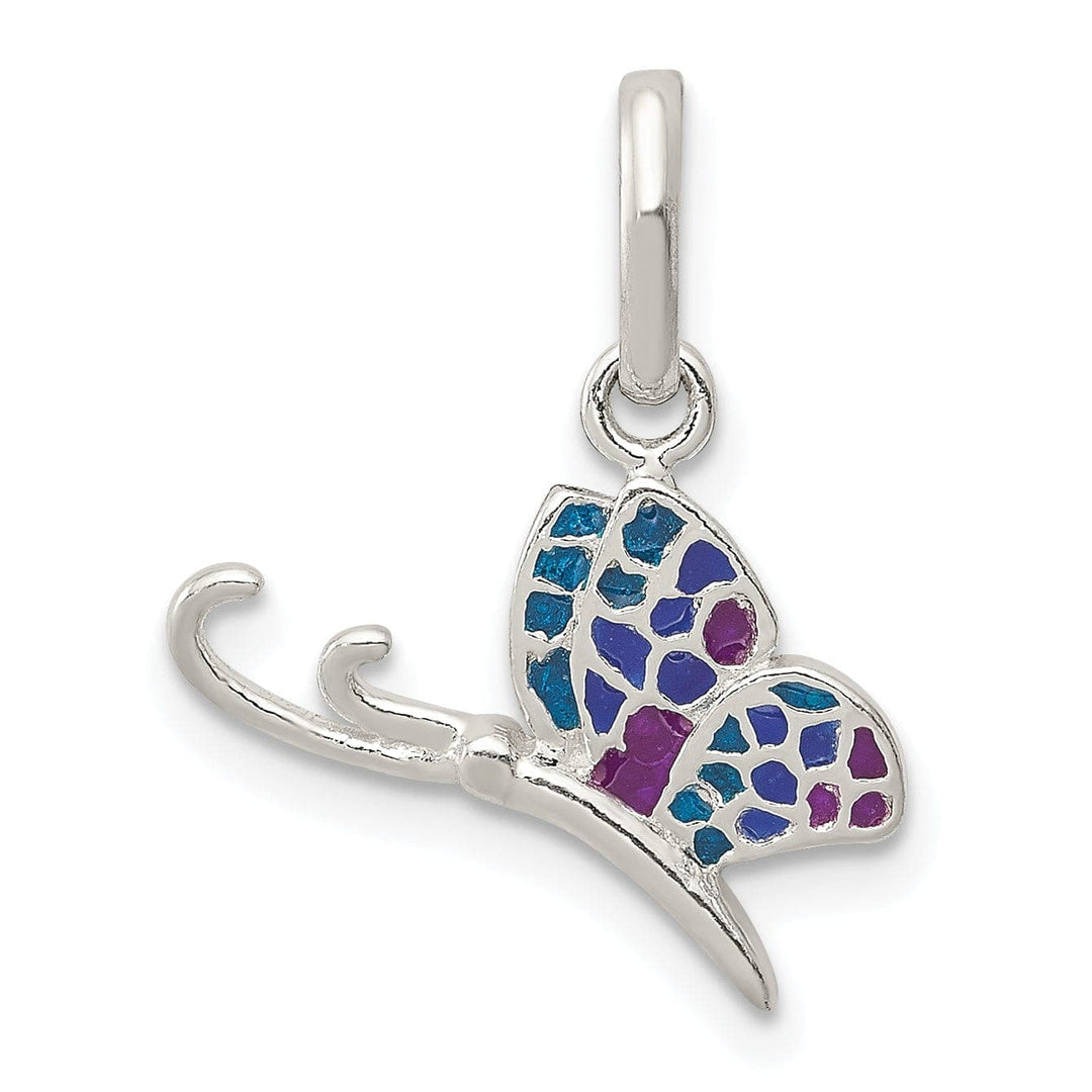Lovely Rita's Pendants & Charms Silver Muti-Colored Enameled Butterfly Charm