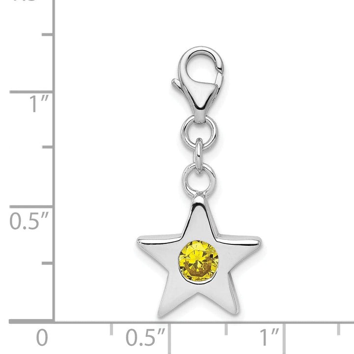 Lovely Rita's Pendants & Charms Silver November C.Z Birthstone Star Charm