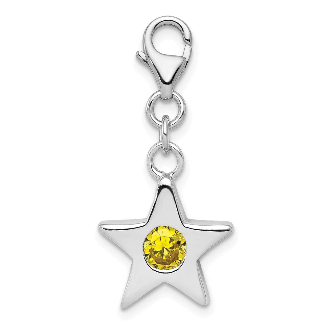 Lovely Rita's Pendants & Charms Silver November C.Z Birthstone Star Charm