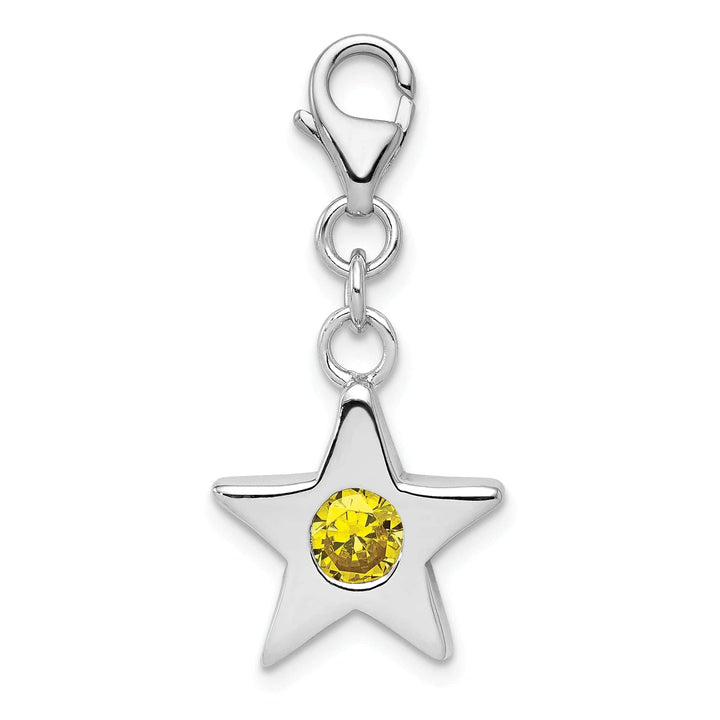 Lovely Rita's Pendants & Charms Silver November C.Z Birthstone Star Charm