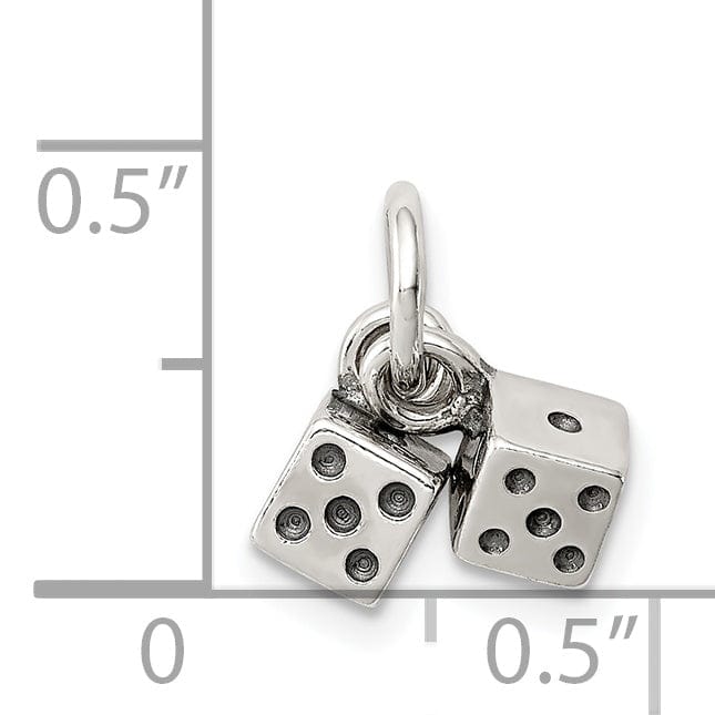 Lovely Rita's Pendants & Charms Silver Polish Antique Moveable 3-D Dice Charm