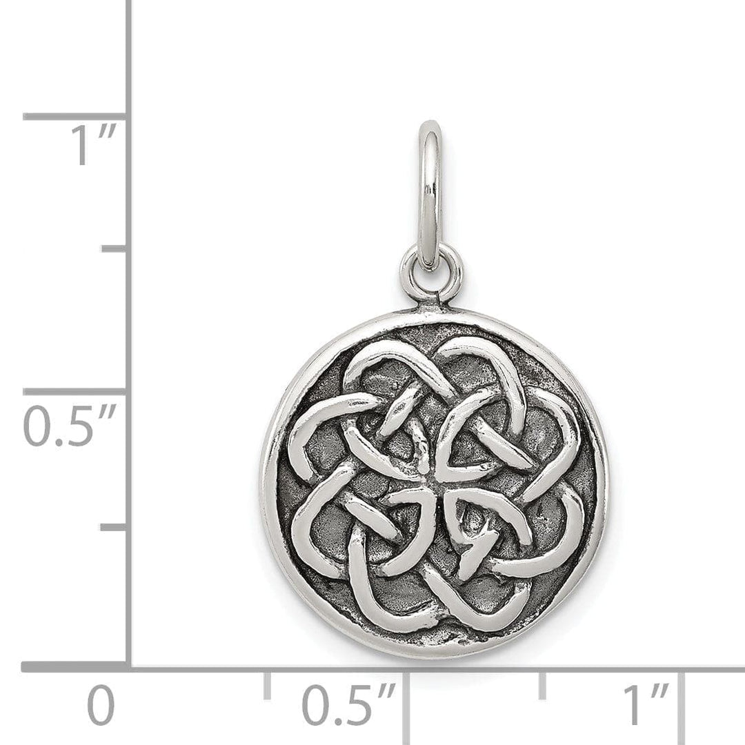 Lovely Rita's Pendants & Charms Silver Polish Antiqued Round Celtic Knot Charm