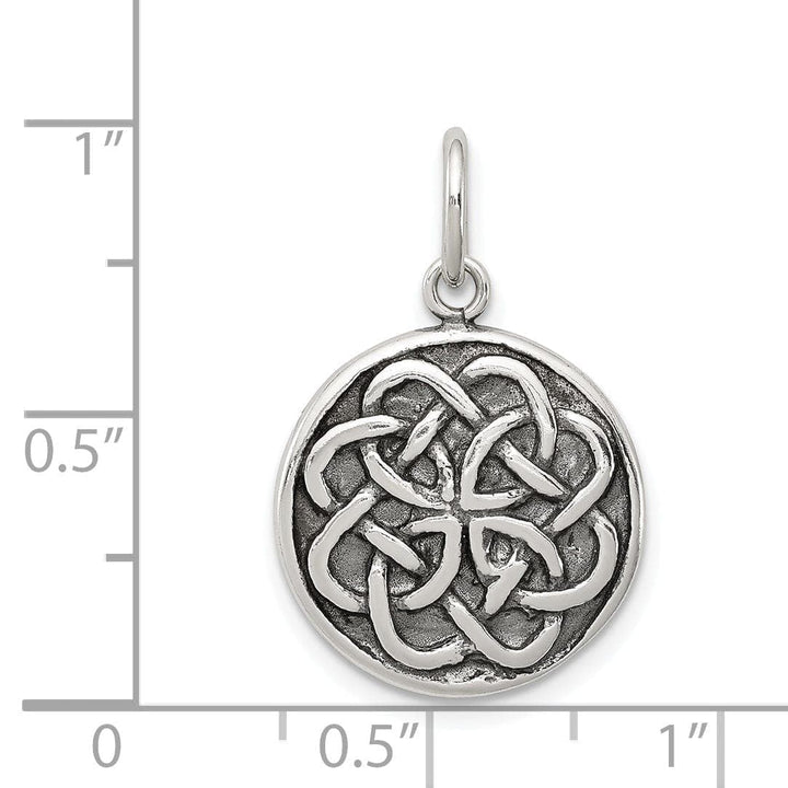 Lovely Rita's Pendants & Charms Silver Polish Antiqued Round Celtic Knot Charm