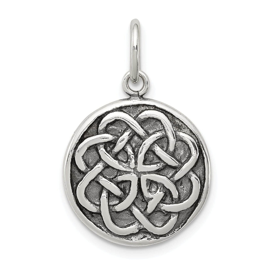 Lovely Rita's Pendants & Charms Silver Polish Antiqued Round Celtic Knot Charm