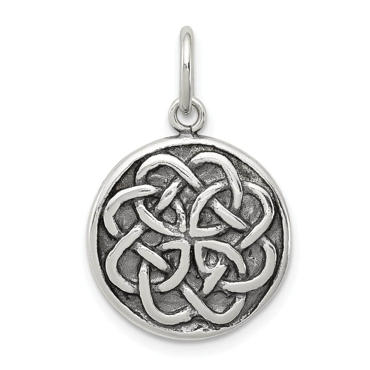 Lovely Rita's Pendants & Charms Silver Polish Antiqued Round Celtic Knot Charm