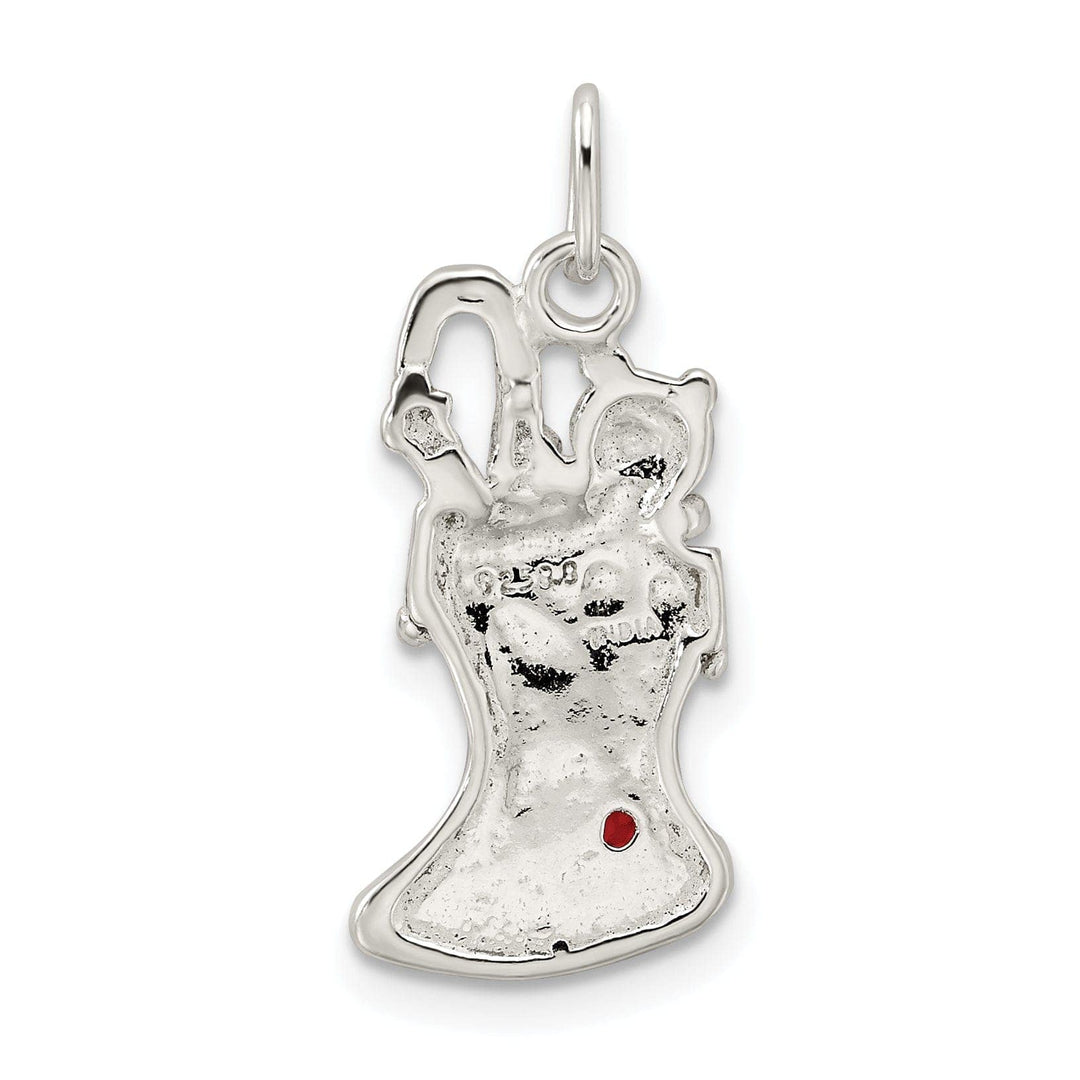 Lovely Rita's Pendants & Charms Silver Polish Enamel Christmas Stocking Pendant