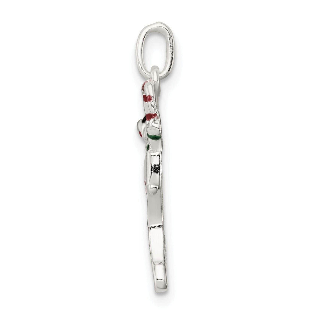 Lovely Rita's Pendants & Charms Silver Polish Enamel Christmas Stocking Pendant