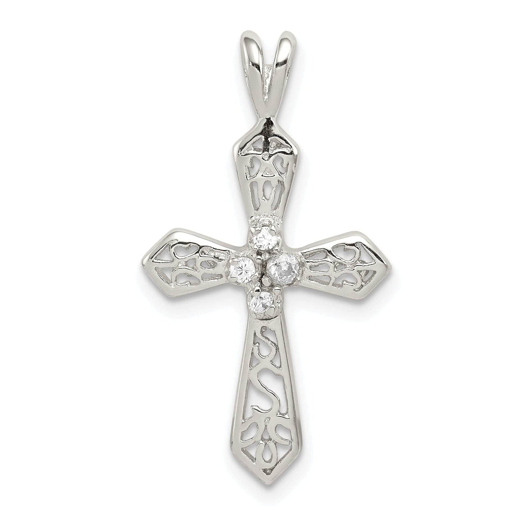 Lovely Rita's Pendants & Charms Silver Polish Finish C.Z Passion Cross Pendant