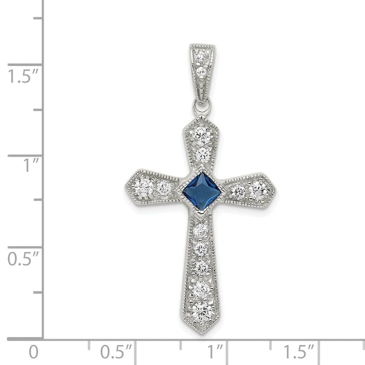 Lovely Rita's Pendants & Charms Silver Polish Finish C.Z Passion Cross Pendant
