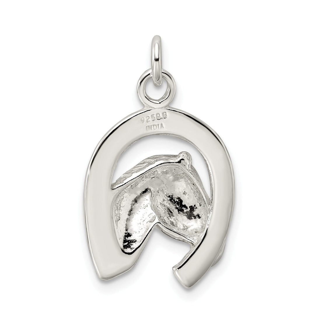Lovely Rita's Pendants & Charms Silver Polish Finish Horse in Horse Shoe Charm
