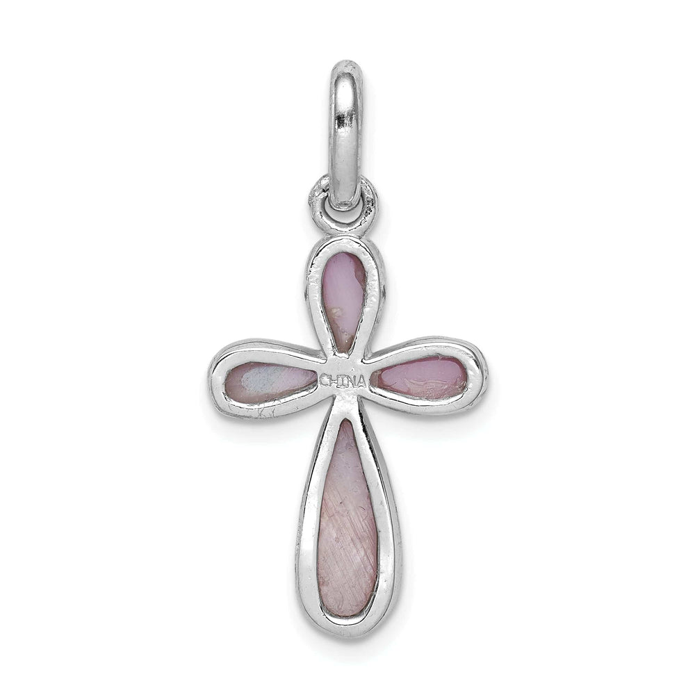 Lovely Rita's Pendants & Charms Silver Polish Pink Mother of Pearl CrossPendant