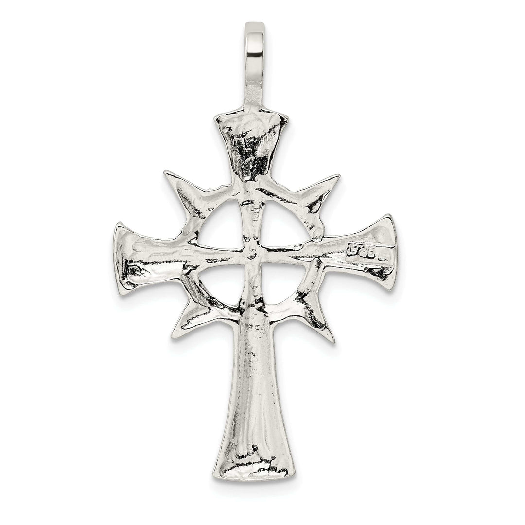 Lovely Rita's Pendants & Charms Silver Polish Texture Finish Iona Cross Pendant