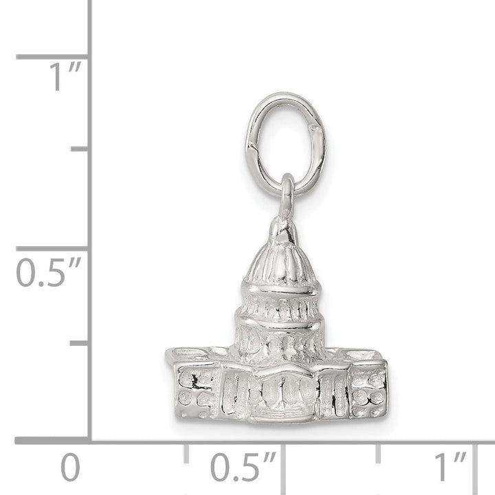 Lovely Rita's Pendants & Charms Silver Polished 3-D Capitol Building Charm