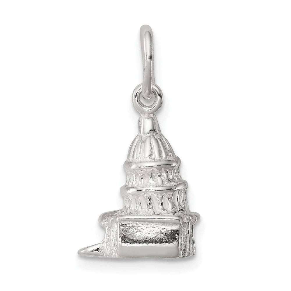 Lovely Rita's Pendants & Charms Silver Polished 3-D Capitol Building Charm