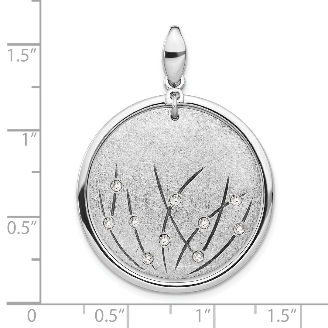 Lovely Rita's Pendants & Charms Silver Polished and Brushed Crystal Pendant