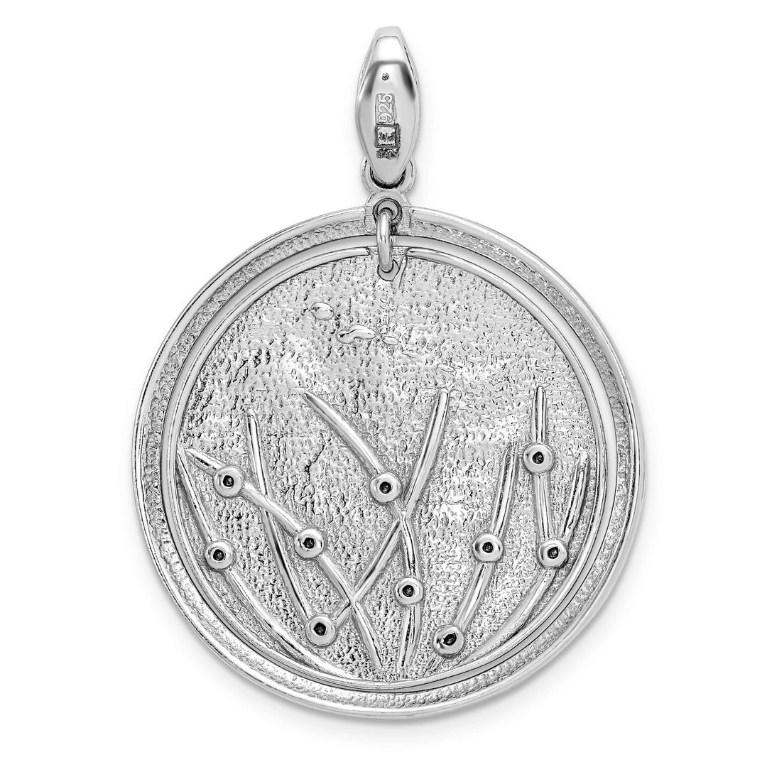 Lovely Rita's Pendants & Charms Silver Polished and Brushed Crystal Pendant