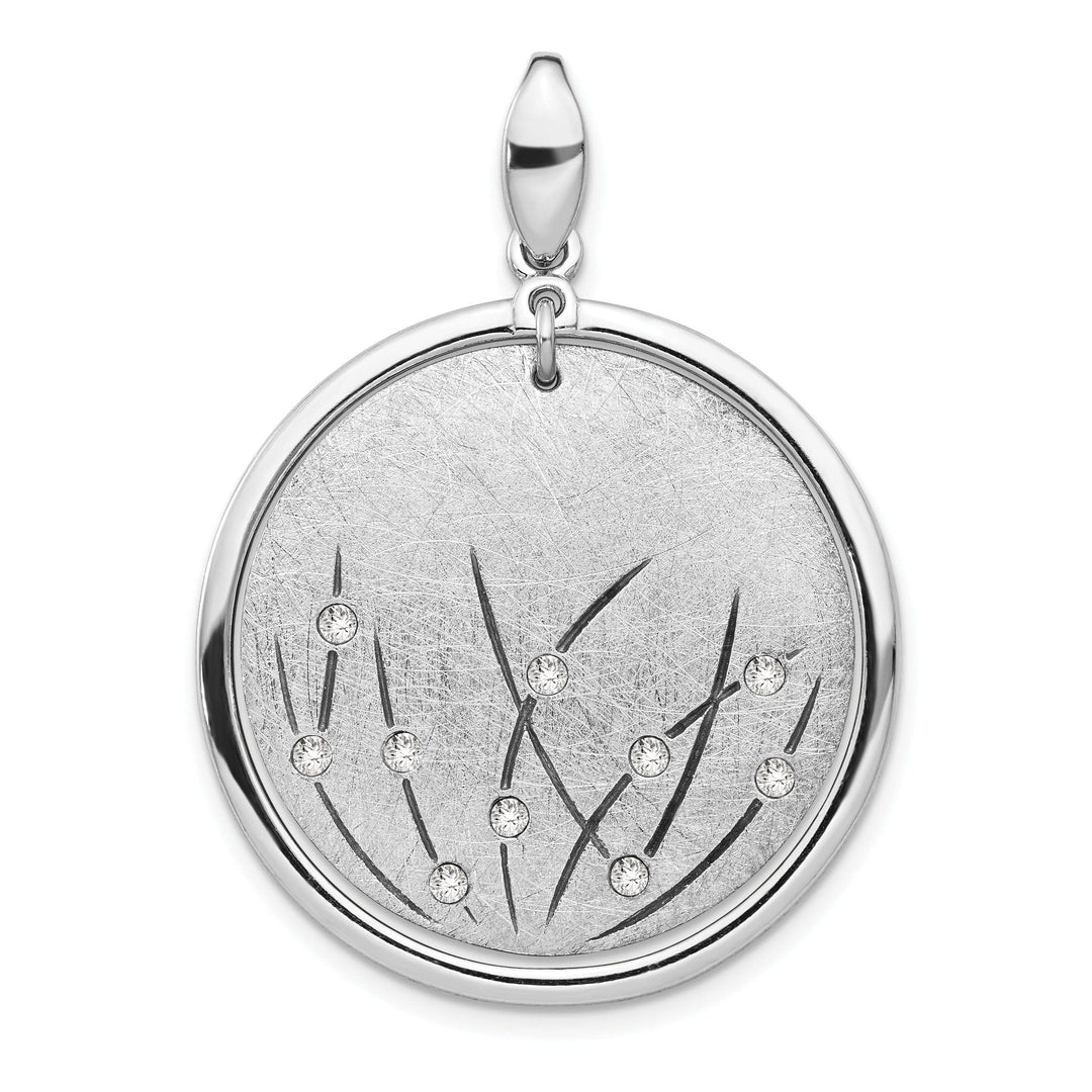 Lovely Rita's Pendants & Charms Silver Polished and Brushed Crystal Pendant