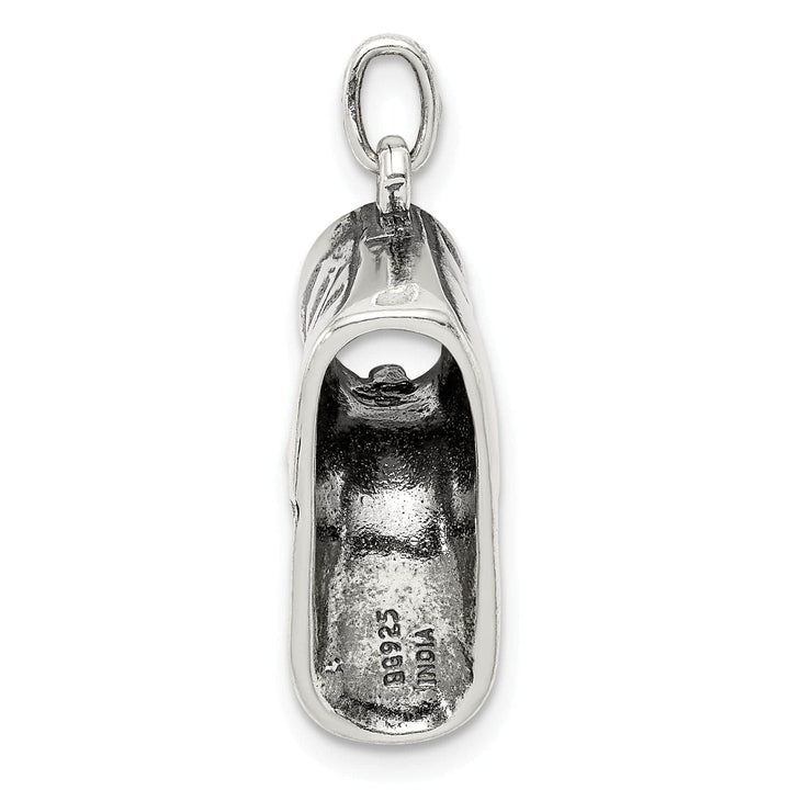Lovely Rita's Pendants & Charms Silver Polished Antique 3-D Baby Shoe Charm