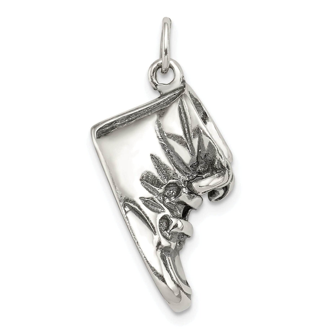 Lovely Rita's Pendants & Charms Silver Polished Antique 3-D Baby Shoe Charm