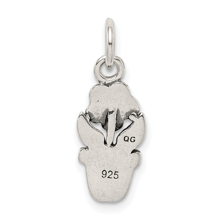 Lovely Rita's Pendants & Charms Silver Polished Antique Flower in a Pot Charm