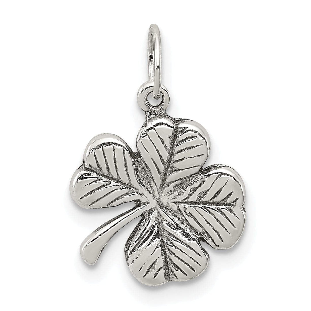 Lovely Rita's Pendants & Charms Silver Polished Antiqued 4-Leaf Clover Charm