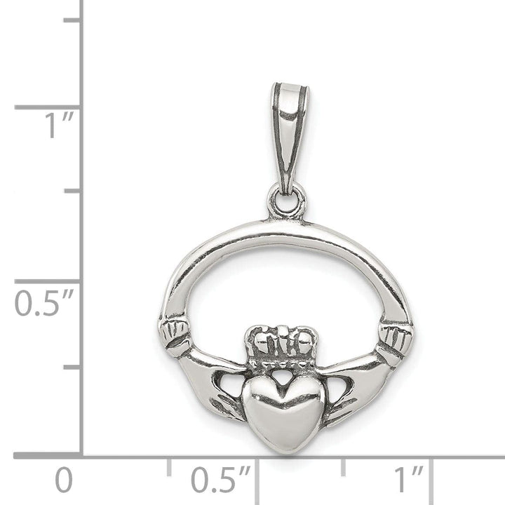 Lovely Rita's Pendants & Charms Silver Polished Antiqued C.Z Claddagh Charm