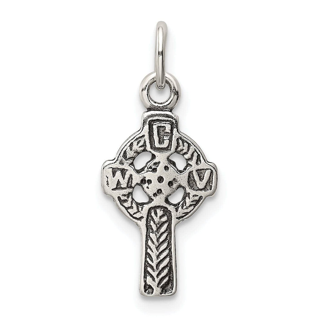 Lovely Rita's Pendants & Charms Silver Polished Antiqued Celtic Cross Pendant