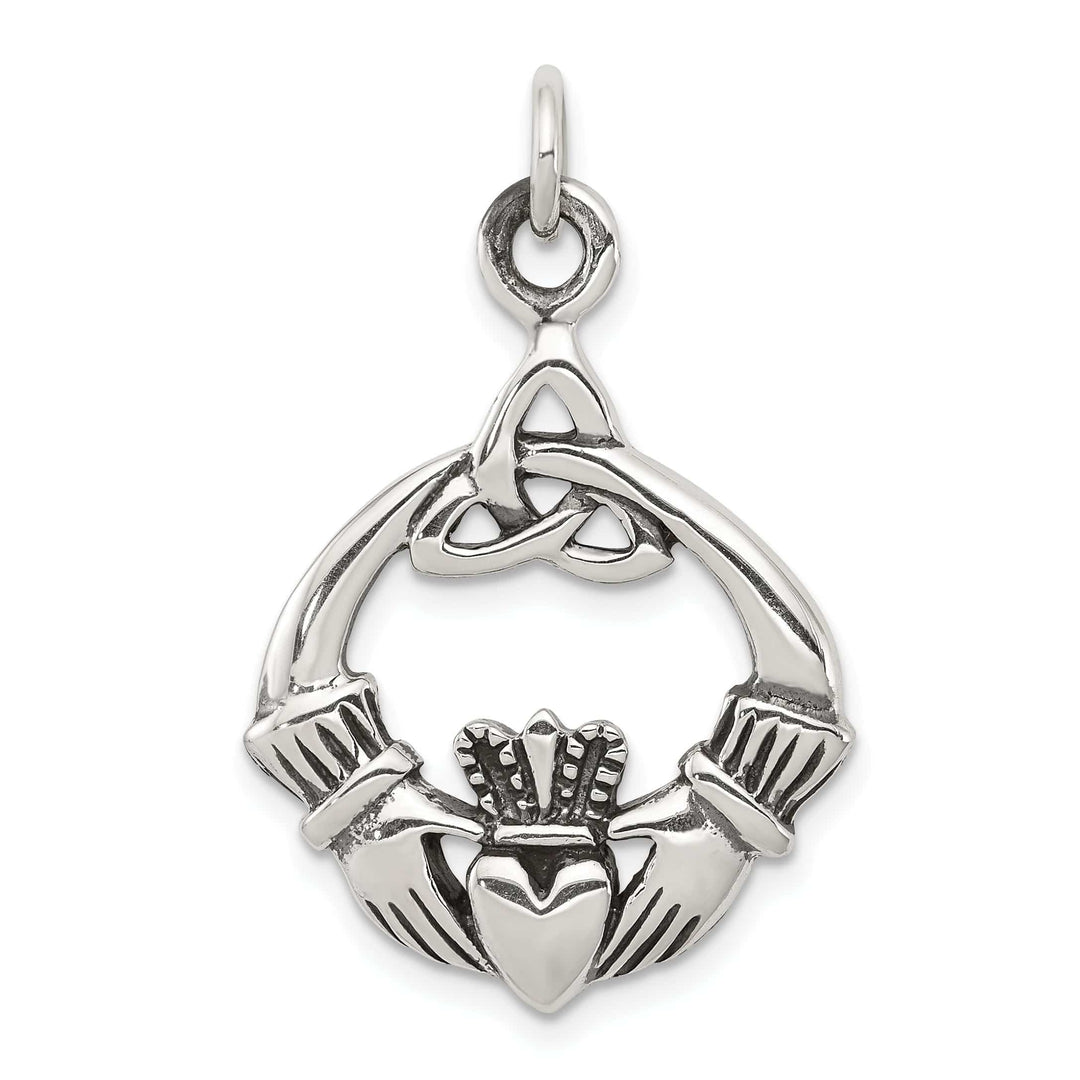 Lovely Rita's Pendants & Charms Silver Polished Antiqued Claddagh Charm