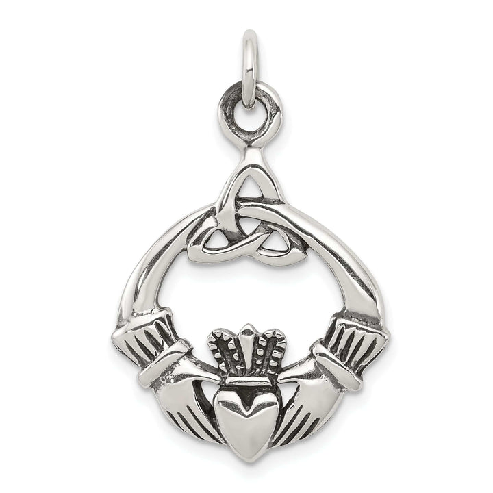 Lovely Rita's Pendants & Charms Silver Polished Antiqued Claddagh Charm