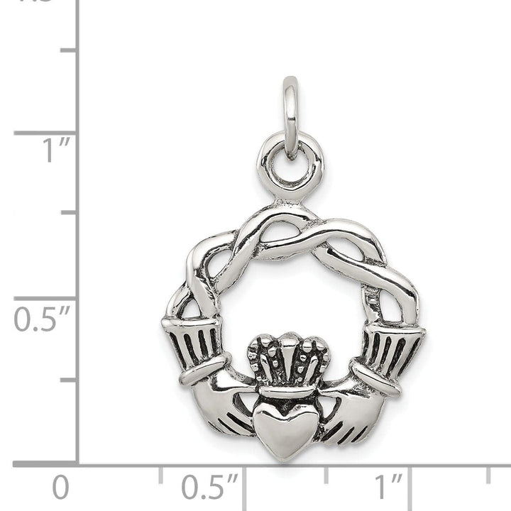 Lovely Rita's Pendants & Charms Silver Polished Antiqued Finish Claddagh Charm