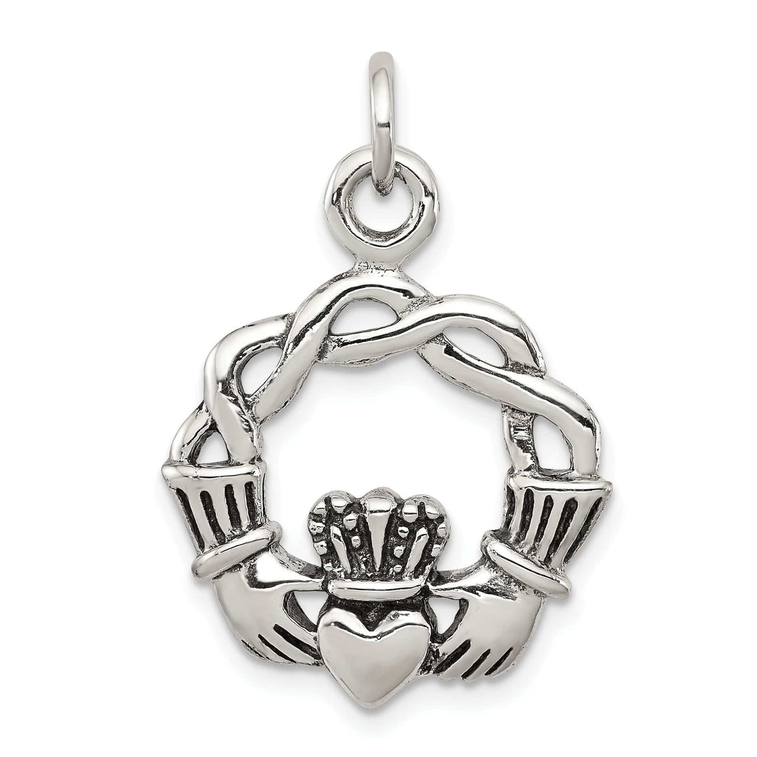 Lovely Rita's Pendants & Charms Silver Polished Antiqued Finish Claddagh Charm