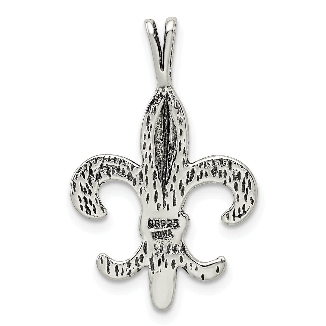 Lovely Rita's Pendants & Charms Silver Polished Antiqued Fleur De Lis Pendant