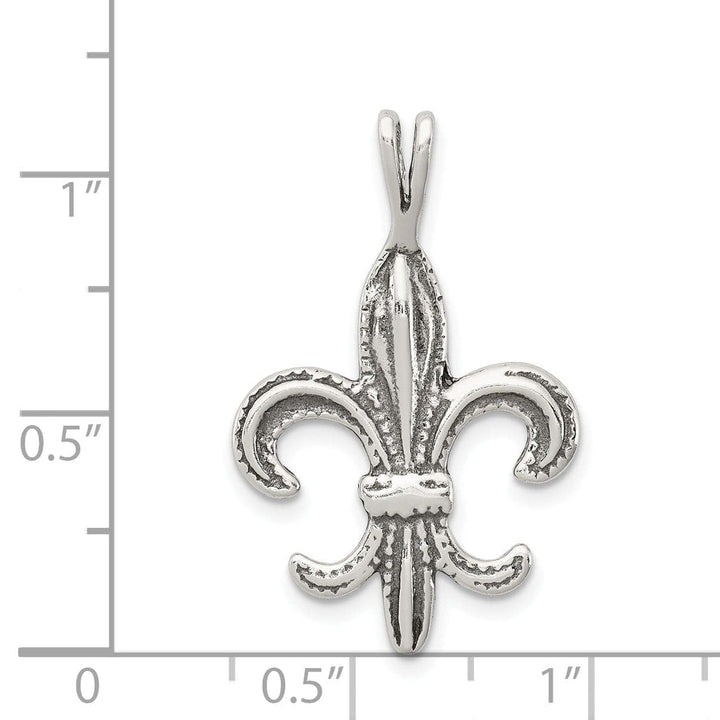 Lovely Rita's Pendants & Charms Silver Polished Antiqued Fleur De Lis Pendant