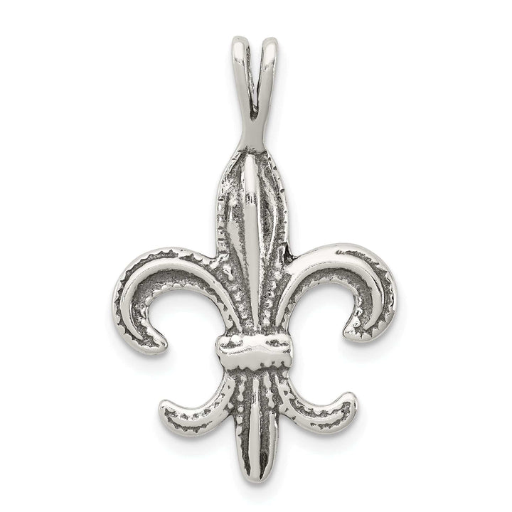 Lovely Rita's Pendants & Charms Silver Polished Antiqued Fleur De Lis Pendant